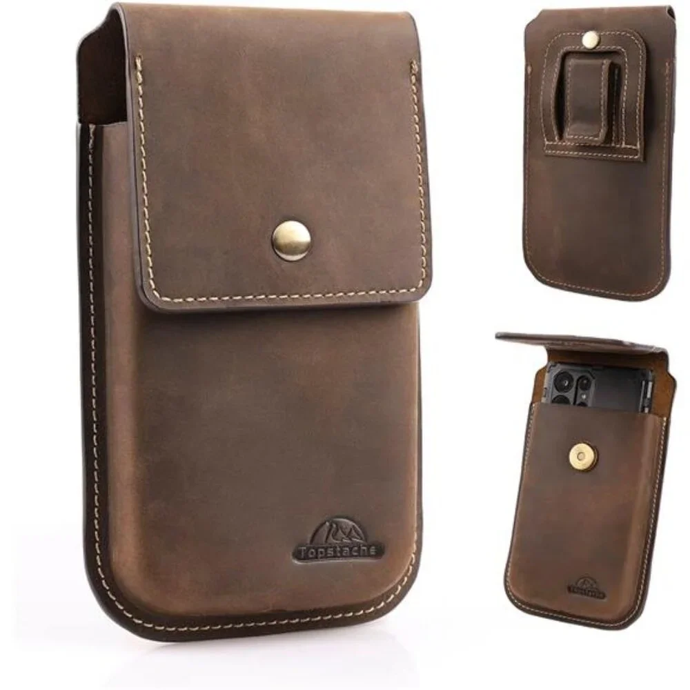 Leather Phone Holster for Belt,Flip Cell Phone Case with Belt Clip